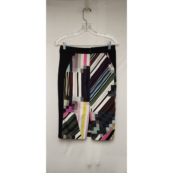 Trina Turk Multicolor Black Striped Printed Pencil Skirt  Size 2 - Picture 4 of 7